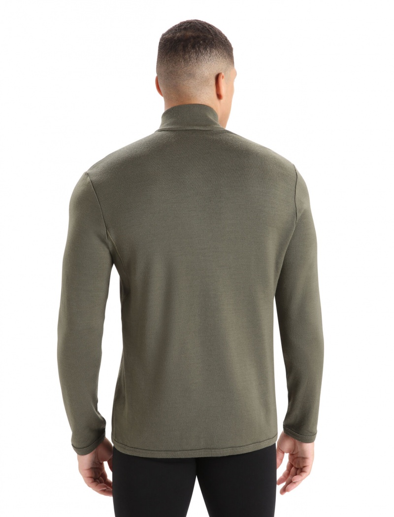 Icebreaker Merino Original Long Sleeve Half Zip Top Tröjor Herr Olivgröna | YPAOEK459