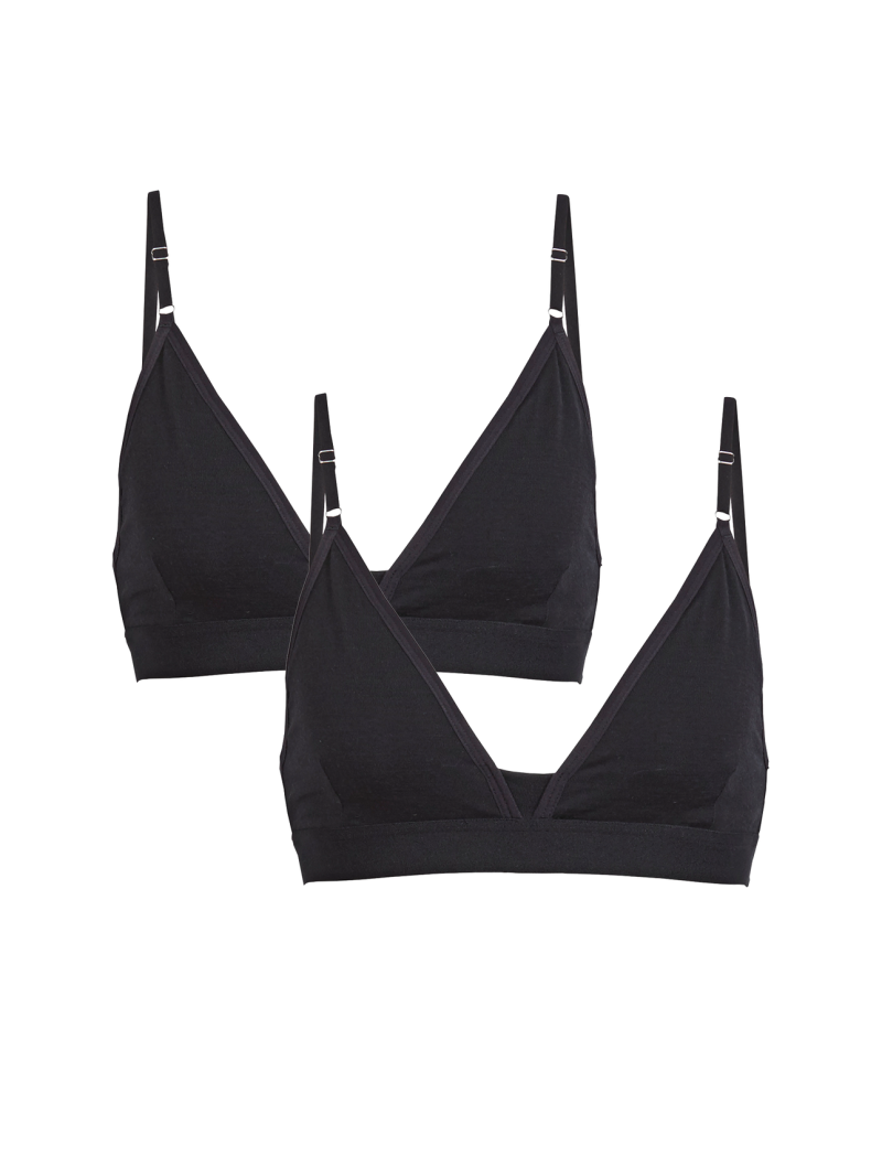 Icebreaker Merino Siren Bra 2 Pack Underkläder Dam Svarta | HMYPAO463