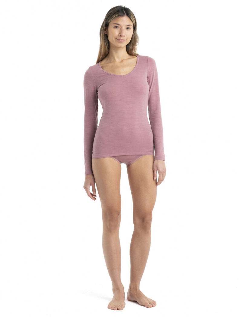 Icebreaker Merino Siren Long Sleeve Sweetheart Top Underkläder Dam Crystal | NYXLIG826