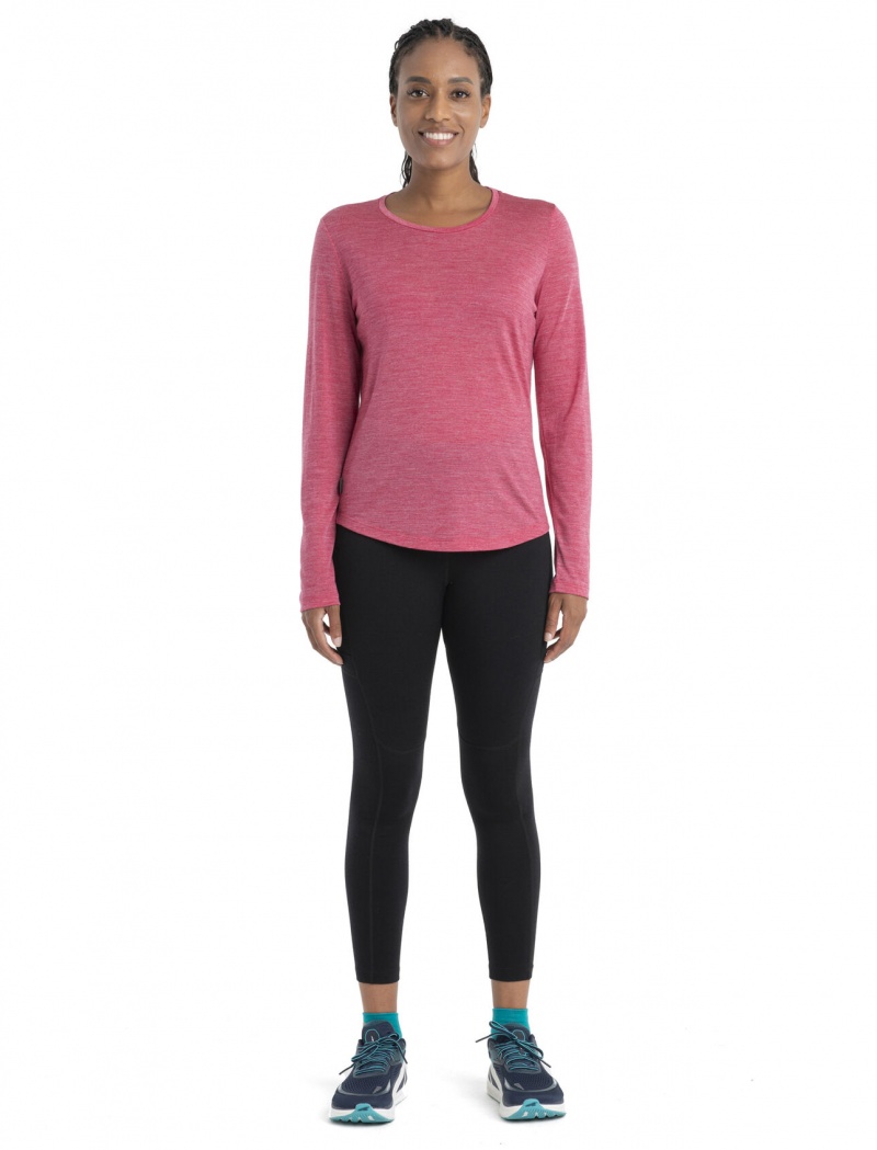 Icebreaker Merino Sphere II Long Sleeve T-Shirt Långärmad Dam Rosa | YJMWXQ095