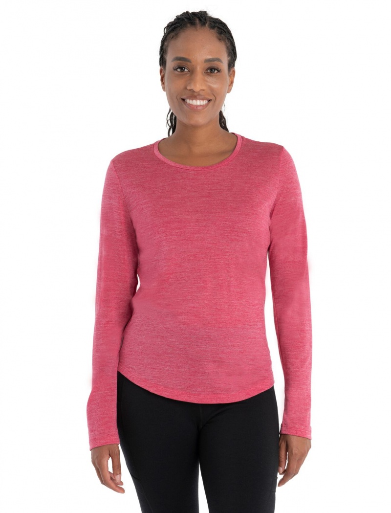 Icebreaker Merino Sphere II Long Sleeve T-Shirt Långärmad Dam Rosa | YJMWXQ095