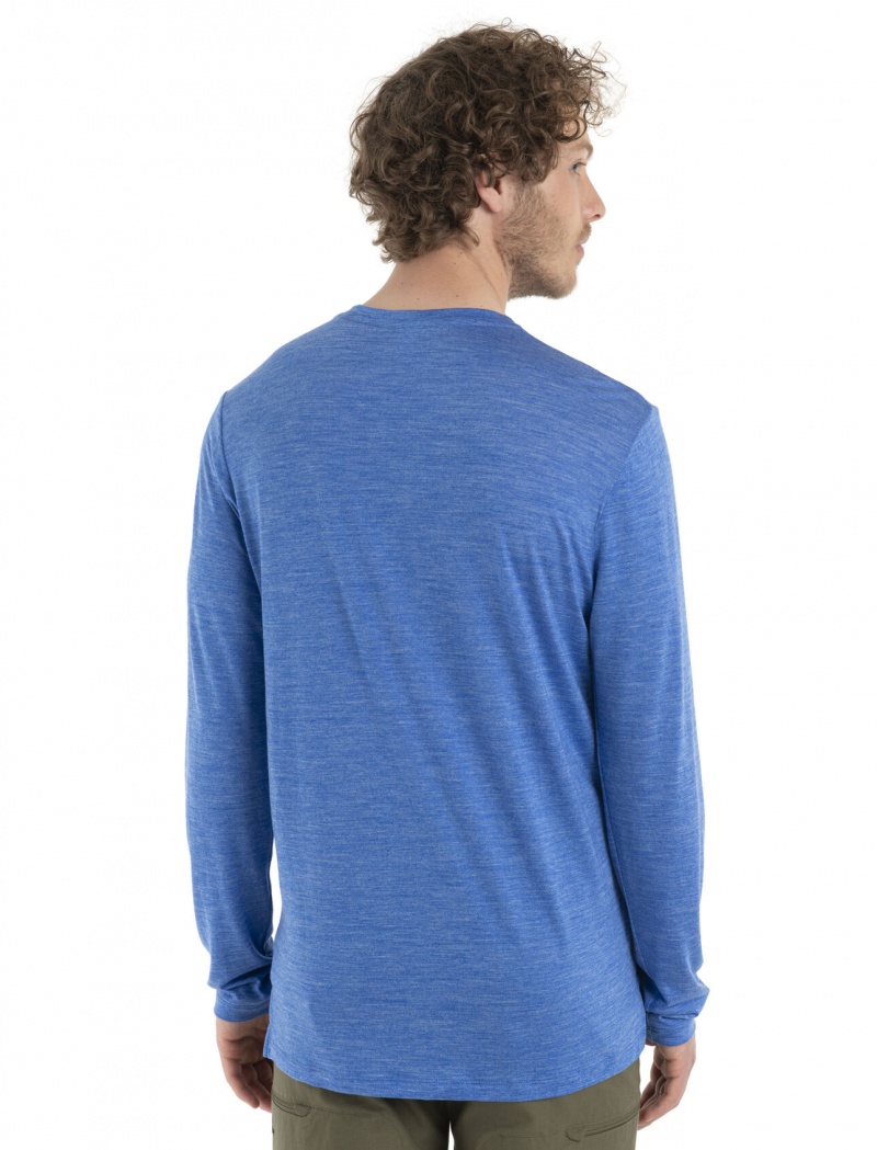 Icebreaker Merino Sphere II Long Sleeve T-Shirt Långärmad Herr Lazurite Heather | TGJPYV278