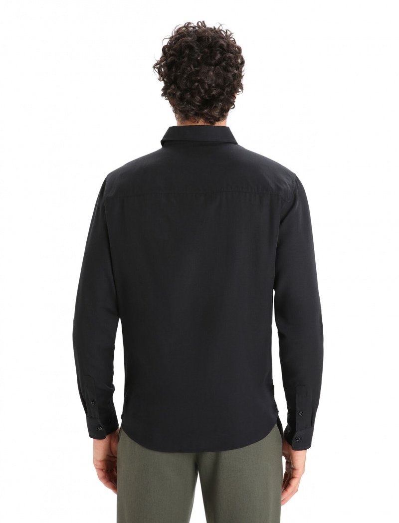 Icebreaker Merino Steveston Long Sleeve Shirt Långärmad Herr Svarta | MAXBLY280