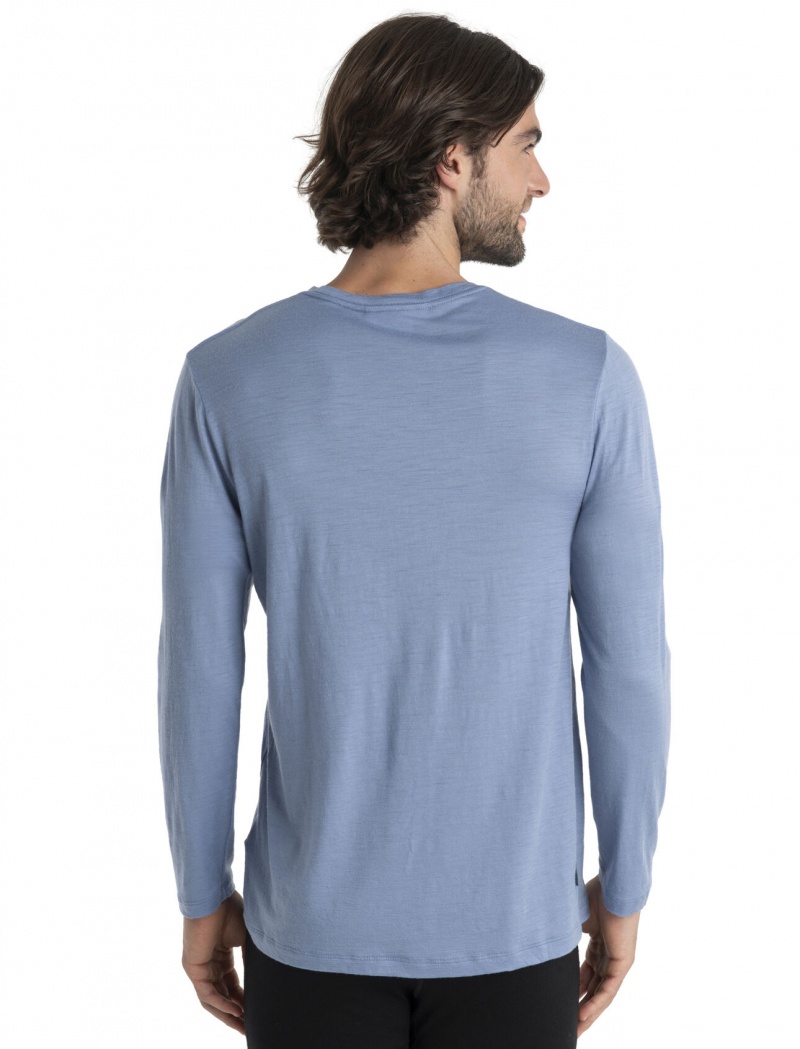 Icebreaker Merino Tech Lite II Long Sleeve T-Shirt Skiing Yeti Långärmad Herr Kyanite | TMCAEP425