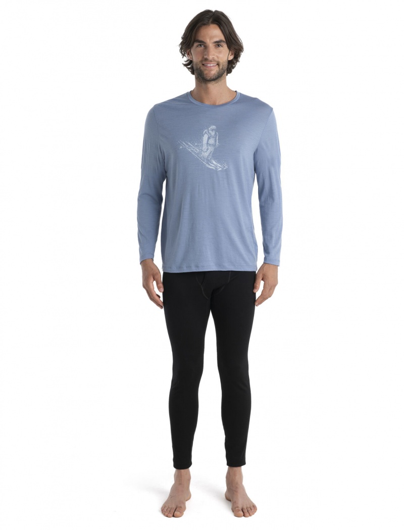 Icebreaker Merino Tech Lite II Long Sleeve T-Shirt Skiing Yeti Långärmad Herr Kyanite | TMCAEP425