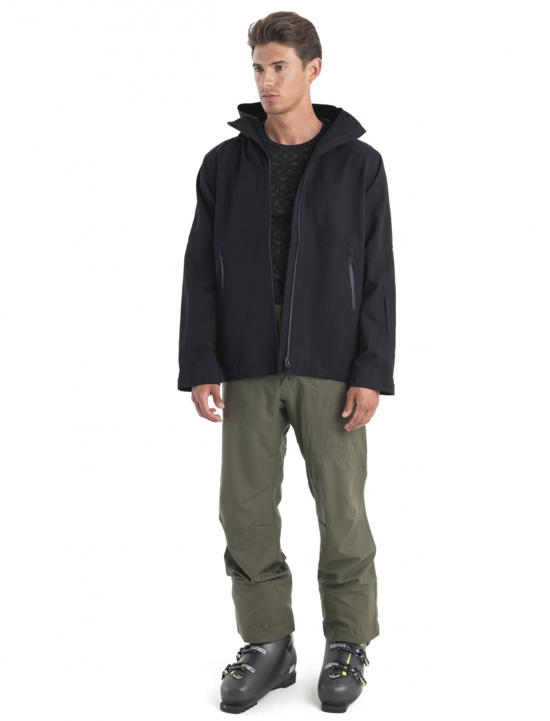 Icebreaker Shell+™ Merino Peak Hooded Jacket Jackor Herr Svarta | JXDEZS283