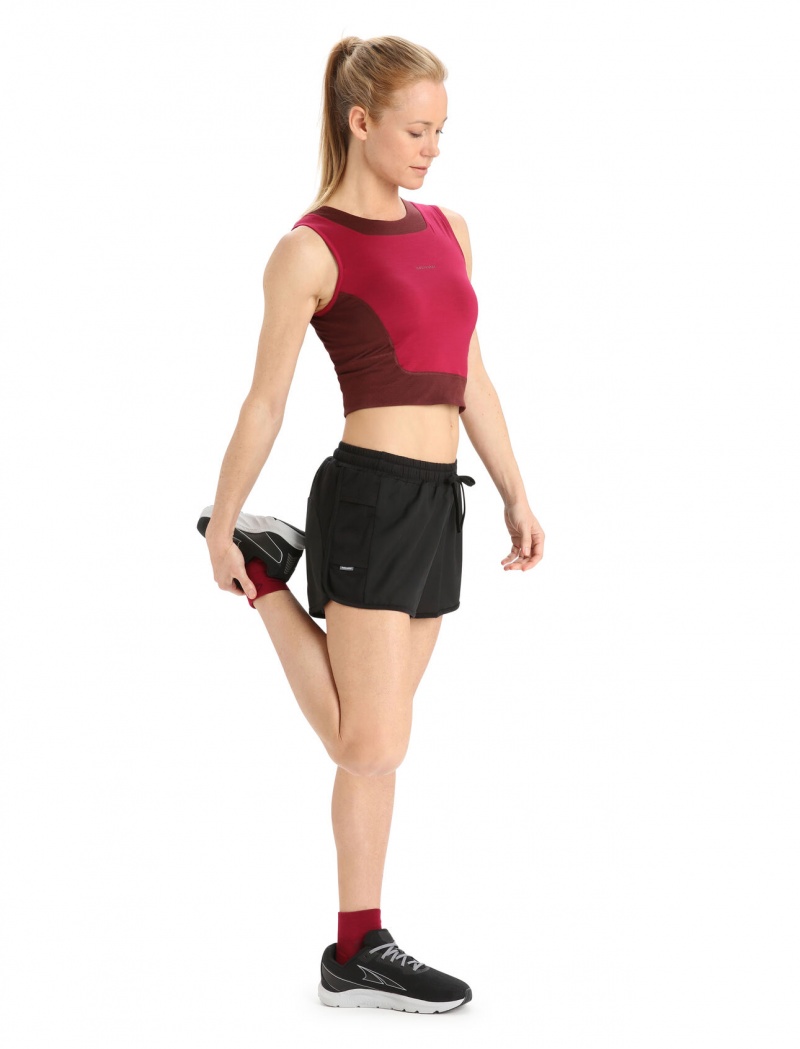 Icebreaker ZoneKnit™ Merino 3'' Shorts Leggings Dam Svarta | HXNRLE720