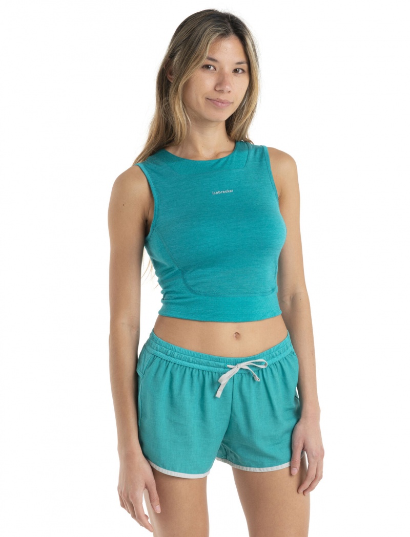 Icebreaker ZoneKnit™ Merino Cropped Bra-Tank T-Shirt Dam Gröna | ZEOHXK714