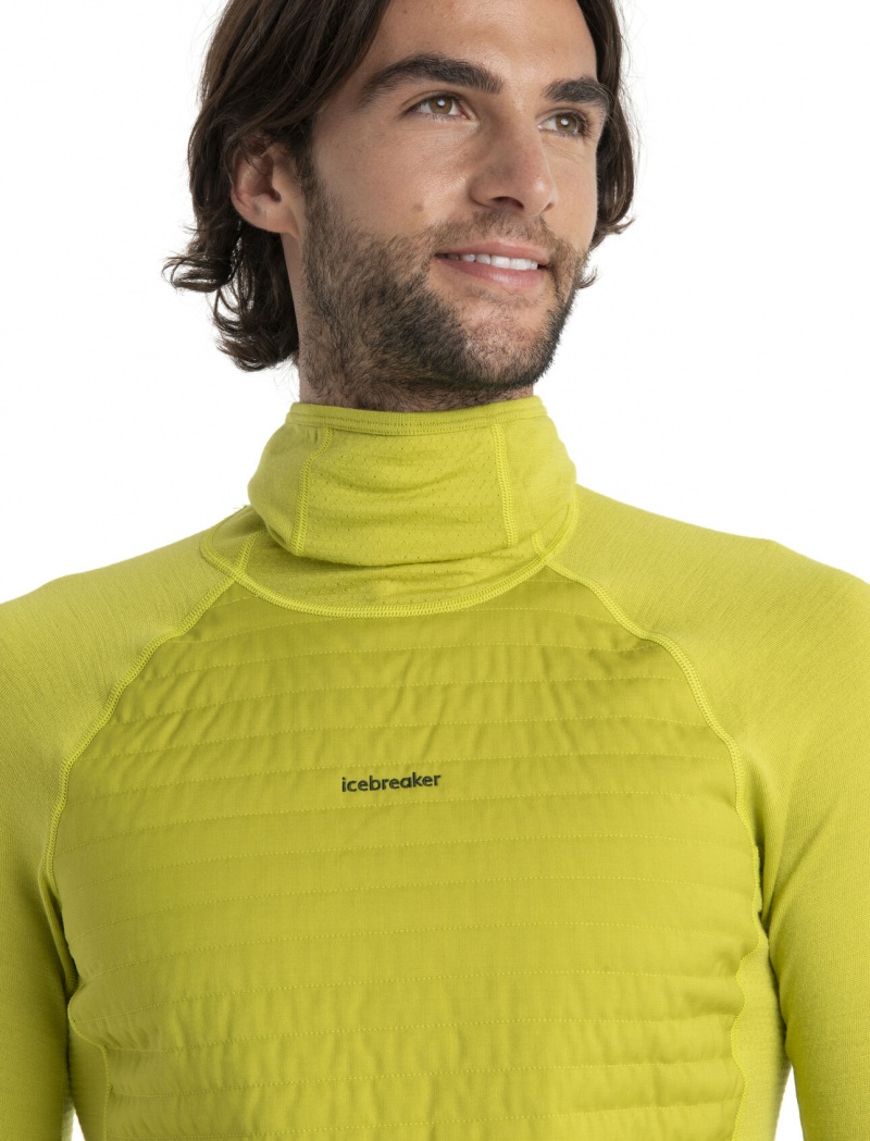 Icebreaker ZoneKnit™ Merino Insulated Long Sleeve Thermal Hoodie Blast Herr Ljusgröna | BRZYAP479