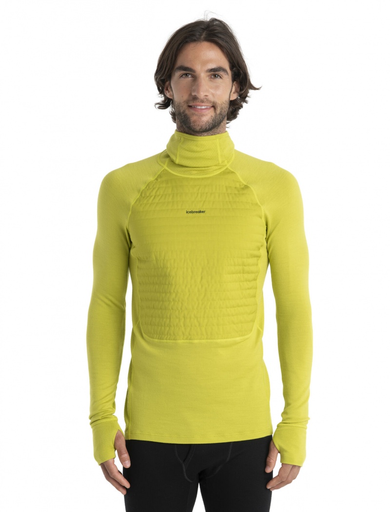 Icebreaker ZoneKnit™ Merino Insulated Long Sleeve Thermal Hoodie Blast Herr Ljusgröna | BRZYAP479