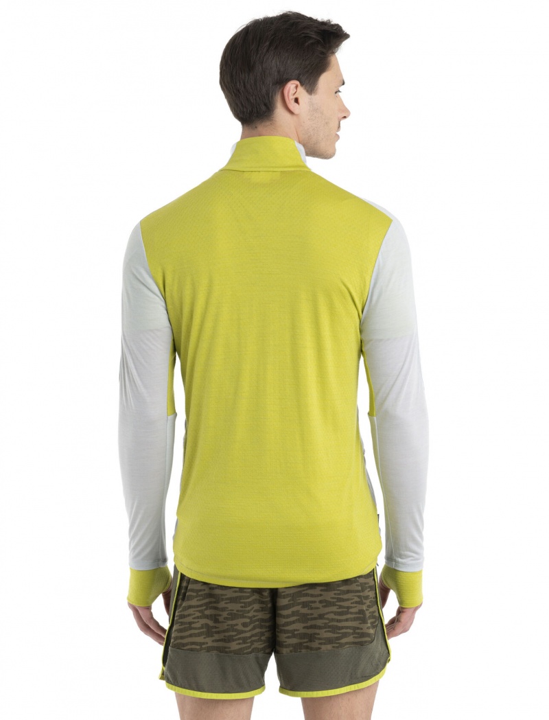 Icebreaker ZoneKnit™ Merino Long Sleeve Zip Top Tröjor Herr Ljusgröna | SUPHVO942