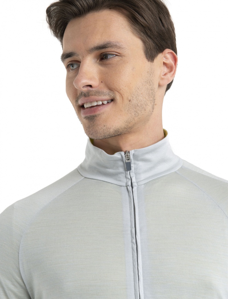 Icebreaker ZoneKnit™ Merino Long Sleeve Zip Top Tröjor Herr Ljusgröna | SUPHVO942