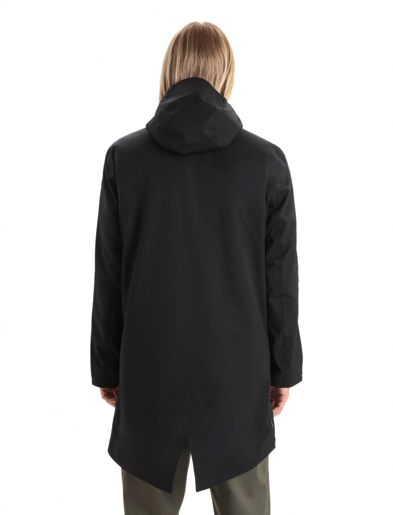 Icebreaker icebreaker City Label Shell+™ Merino 4-in-1 Parka Jackor Herr Svarta | NMEWLJ932